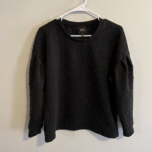 W5 Women's M Black Balloon Sleeve Bubble Dot Sweater